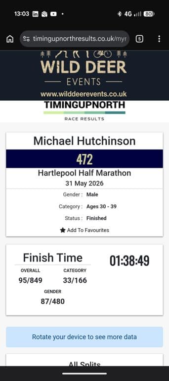 Hartlepool Half π₯΅βοΈ